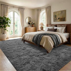 6x9 Large Dark Grey Fluffy Soft Area Rug Non-Slip for Living Room Bedroom - Image 3