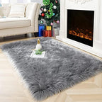 Noahas Luxury Fluffy Rugs Bedroom Furry Carpet Bedside Faux Fur Sheepskin Area Rugs Children Play Princess Room Decor Rug, 3 x 5 Feet by ModernHomeDecor