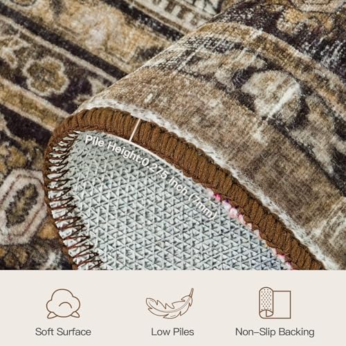 10x12 Area Rugs for Living Room, Non-Slip Washable Brown Large Carpet - Image 7