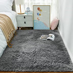 Ophanie Area Rugs for Living Room Bedroom, Washable Non-Slip Fluffy Soft Grey Shag Carpet, Indoor Floor Gray 4x6 Fuzzy Shaggy Living Room Plush Rug for Kids Home Dorm Decor Aesthetic - Image 2