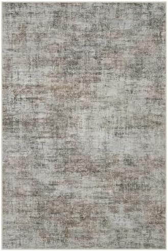 5x7 Area Rugs for Living Room: Washable Abstract Brown Black Bedroom Carpet - Image 3