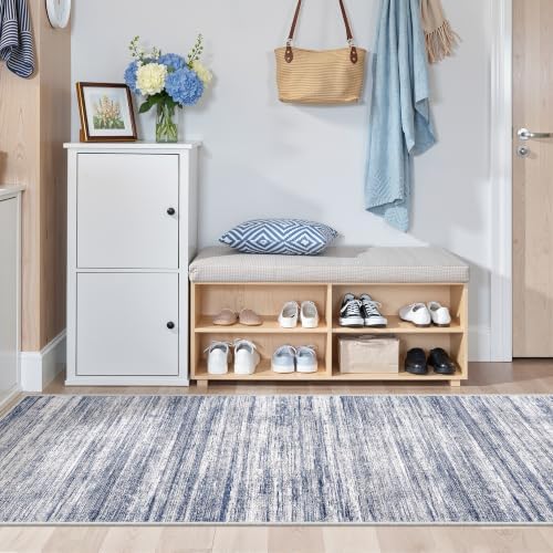 2x6 Runner Rug Non Slip,Washable Hallway Runner Rug,Blue - Image 3