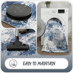 Entryway Rug 3x5 Blue Door Mat Indoor Entrance 36x60, Washable Small Throw Rugs for Kitchen Floor, Entry, Front Door, Bedroom Bedside, Non-Slip Low Pile Stain & Fade Resistant, Abstract Navy - Image 6