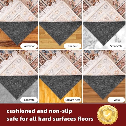 BAGAIL Felt and Natural Rubber Backing Rug Pads 1/8” Thick, 2 x 4 Ft Non Slip Rug Gripper Keep Rugs in Place, Under Area Rug Protective Cushioned Pads, Carpet Runners, Hardwood Floors Protection - Image 6