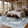 RELEANY Washable Area Rug, 6'x8', Grey/White/Beige by RELEANY