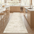 3x12 Runner Rug Non Slip,Washable Hallway Runner Rug,Beige - Image 5