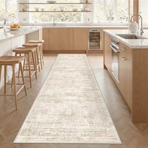 3x12 Runner Rug Non Slip,Washable Hallway Runner Rug,Beige - Image 5