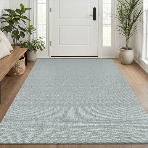EARTHALL Washable Area Rug, Non Slip Entryway Rug, 4x6 Ft, Turquoise/Gray by Unknown