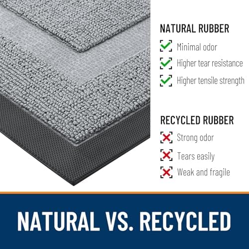 OLANLY Half Circle Front Door Mat Outside 59x34 All-Season Rubber Doormat - Image 3