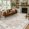 Area Rugs 10x12 Living Room Rug: Washable Rug Soft Vintage Boho Carpet Indoor Floor Non-Slip Stain Resistant Large Carpets for Bedroom Dining Room Farmhouse Nursery Home Office Beige(10x12，Beige) by HYHAOYUNLAI