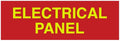 All Quality Basic Electrical Panel Sign - Fire Regulation Safety Compliance Sign - Red/Gold - Small (5 Pack)