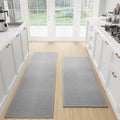 SUMLANS Kitchen Mats Set of 2 PCS for Floor, Washable Non Slip Rugs, Grey by SUMLANS