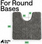 GORILLA GRIP Chenille Bath Rug Mat for Oval Toilet Base, 24x19 Charcoal - Image 2