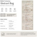 2x5 Washable Runner Rug：Modern Abstract Kitchen Soft Carpet Taupe - Image 2