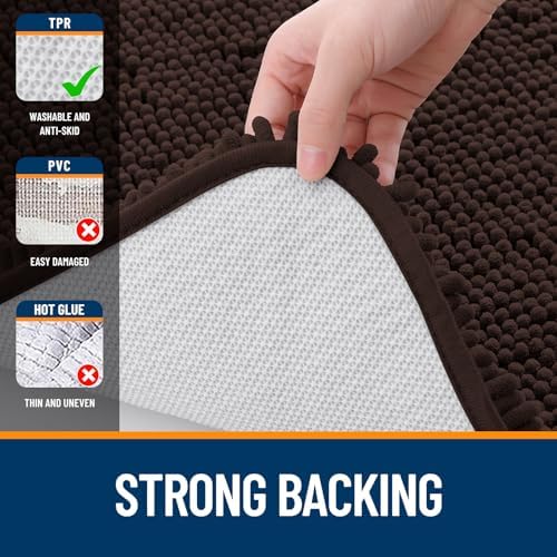 OLANLY Large Bathroom Rugs 44x32, Extra Soft Absorbent Chenille Bath Rugs - Image 6