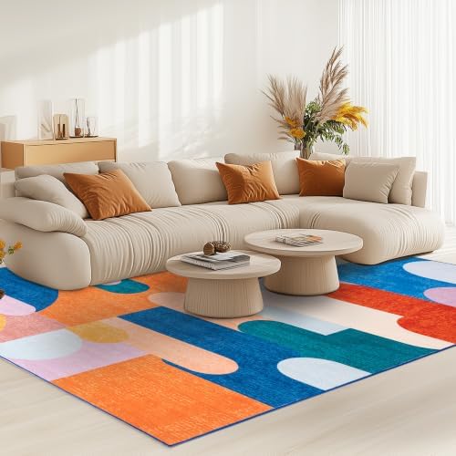 Living Room Rug 6x9 Candy Area Rug Machine Washable Carpet Non Slip Indoor Large Rugs for Bedroom, Classroom, College Dorm, Farmhouse, Dining Room, Kids Playroom - Image 4