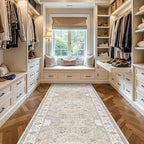 Washable 4x12 Wide Hallway Runners: 12ft Vintage Soft Runner Rug for Entryway Living Room Non Slip Water Resistant Carpet for Kitchen Dining Room Ultra Thin Nursery Bedroom Area Rug(Beige,4x12) - Image 4
