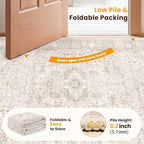 SameBed 8x10 Area Rug Living Room, Vintage Washable Carpet Neutral Beige - Image 7