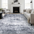 8x10 Area Rug Living Room Rug: Washable Modern Abstract Soft Thin Rug Indoor Floor No Slip Stain Resistant Carpet for Bedroom Dining Room Farmhouse Nursery Home Office - Grey by FXRHLP