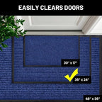 Front Door Mat, Indoor Outdoor Welcome Entryway Entrance Doormat 36x24 Blue - Image 5