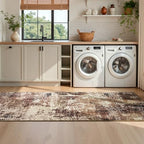Runner Rug for Kitchen Coffee Hallways Runner Rug Non Slip 2'6''x8' Washable Brown Long Runner Rugs with Rubber Backing Soft Abstract Carpet Runner for Entryway, Kitchen, Bedroom, Bathroom - Image 5