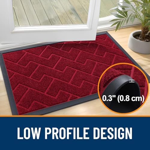 OLANLY Front Door Mat Outside 47x32, All-Season Absorbent Rubber Doormat - Image 4