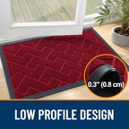 OLANLY Front Door Mat Outside 29.5x17, All-Season Absorbent Rubber Doormat - Image 4