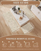 Madane 2-Piece Area Rugs Set, Small Kitchen Runner Non-Slip, Beige/Blue - Image 5
