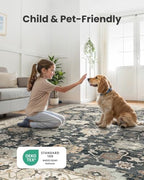 Amada Vintage Washable Area Rug,9'x12',Black/Brown - Image 7