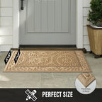 HIYARD Front Door Mat, Absorbent Dirt Trapping Welcome Door Mat Indoor Outdoor, Non Slip Entry Mat, Indoor Outdoor Door Mats, Fade Resistant, Low Profile Doormat for Entryway, 29×17, Beige - Image 6