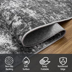9x12 Area Rugs for Living Room Washable Bedroom Dining Room Black Grey - Image 3