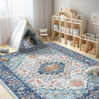 Lofus 8x10 Area Rugs for Living Room Bedroom, Soft Boho Carpet Floral Blue - Image 4