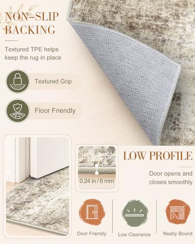 OLANLY 2x5 Washable Runner Rug, Soft Non Slip Carpet for Hallway Kitchen - Image 7