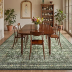 10x14 Area Rugs for Living Room, Green Washable Non-Slip Large Carpet - Image 3