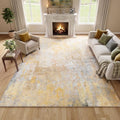 Beige Gold Washable Rug 5x7 Area Rugs for Living Room Bedroom Carpet by Acapet