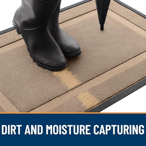 OLANLY Front Door Mat Outside 47x32, All-Season Heavy-Duty Rubber Doormat - Image 4