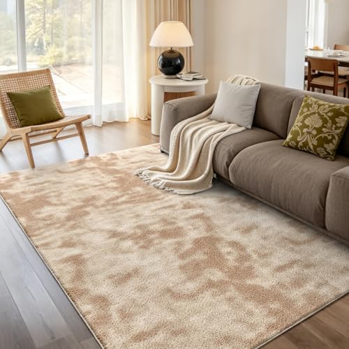 6x9 Large Tie-dye Beige Area Rug Washable Non-Slip for Living Room Bedroom by Unknown