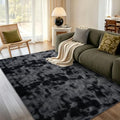5x7 Tie-dye Dark Grey Area Rug Washable Non-Slip for Living Room Bedroom by Unknown