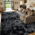 7x10 Large Tie-dye Dark Grey Area Rug Washable Non-Slip for Living Room by Unknown