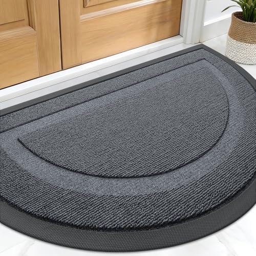 OLANLY Half Circle Front Door Mat Outside 71x23 All-Season Rubber Doormat by OLANLY