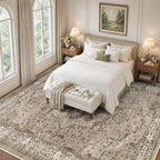 SameBed 9x12 Area Rug Living Room, Vintage Washable Carpet Brown - Image 3