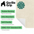 GORILLA GRIP Bath Rug Mat for Bathroom, Thick Chenille, 60x24 Ivory Cream - Image 2