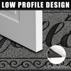 Yimobra Welcome Mats for Front Door 36x24, Heavy Duty Waterproof Outdoor Door Mat Outside Entrance, Non-Slip Low Profile Indoor Entryway Mat for Garage Patio, Black Gray - Image 4