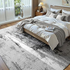 Living Room Rug 7x10 Ink Black Area Rugs Machine Washable Abstract Boho Large Rug Non-Slip Non-Shedding Faux Wool Indoor Vintage Carpet for Bedroom, Classroom, Dining Room, Kids Playroom - Image 2