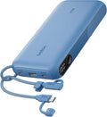 Belkin Portable Charger, USB-C Power Bank 20,000mAh w/ 2X USB-C Ports & 1x A Port, Digital Battery Display, 20W Charging - iPhone 17, Air, Pro, Samsung Galaxy S25, Pixel 10, iPad, & More - Blue