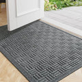 Mibao Front Door Mat Outside Entrance, 29.5" x 17", Heavy Duty Welcome Mat, Stain and Fade Resistant, Dirt Trapper Doormat, Super Absorbent Indoor Outdoor Entryway Mat with Non-Slip Backing, Gray by Mibao