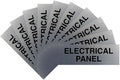 All Quality Basic Electrical Panel Sign - Fire Regulation Safety Compliance Sign - Silver - Large (10 Pack)