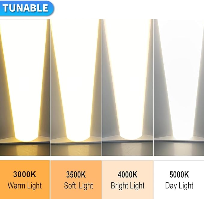 Cortelco 2x2 LED Troffer Light-20W/25W/30W/35W/40W,Up to 6000 Lumens,4 CCT Selectable 3000K/3500K/4000K/5000K,0-10V Dimmable Drop Ceiling Panel – 100-277V,ETL & DLC Listed,Commercial Grade,2 Pack
