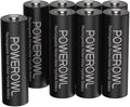 POWEROWL AA Batteries Rechargeable Kit, High Capacity 2800mAh 1200 Cycles 1.2V NiMH Double A Battery, Silver - 8 Count