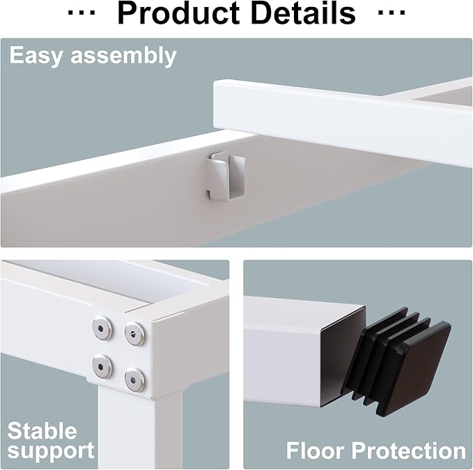 18 Inch California King Bed Frames Heavy Duty Metal Platform No Box Spring Needed, Maximum Storage, Easy to Assembly, Noise Free, White